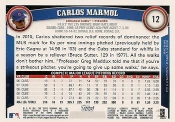 2011 Topps - Diamond Anniversary Limited Edition #12 Carlos Marmol Back