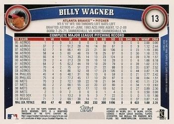 2011 Topps - Diamond Anniversary Limited Edition #13 Billy Wagner Back
