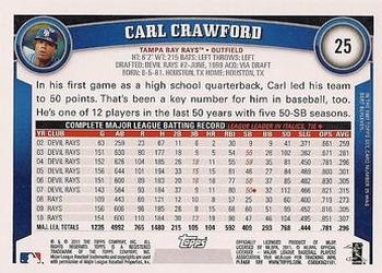 2011 Topps - Diamond Anniversary Limited Edition #25 Carl Crawford Back