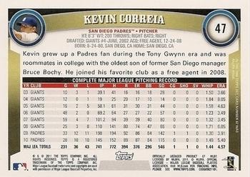 2011 Topps - Diamond Anniversary Limited Edition #47 Kevin Correia Back