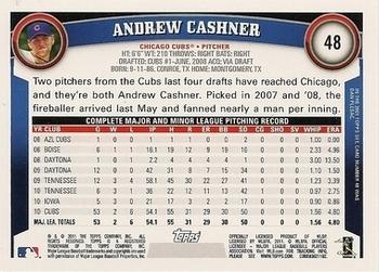 2011 Topps - Diamond Anniversary Limited Edition #48 Andrew Cashner Back