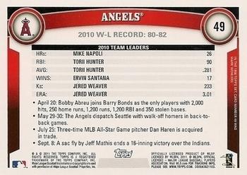 2011 Topps - Diamond Anniversary Limited Edition #49 Los Angeles Angels Back