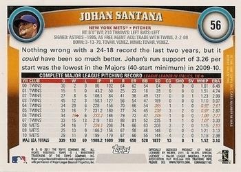 2011 Topps - Diamond Anniversary Limited Edition #56 Johan Santana Back