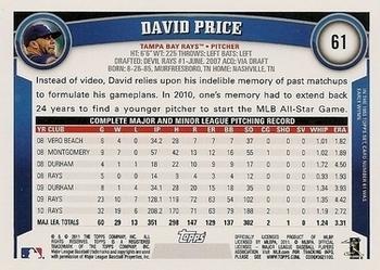 2011 Topps - Diamond Anniversary Limited Edition #61 David Price Back