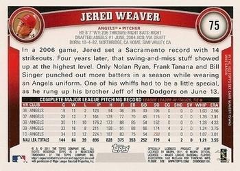 2011 Topps - Diamond Anniversary Limited Edition #75 Jered Weaver Back