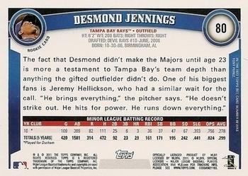 2011 Topps - Diamond Anniversary Limited Edition #80 Desmond Jennings Back