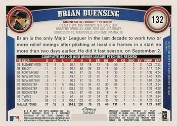 2011 Topps - Diamond Anniversary Limited Edition #132 Brian Duensing Back