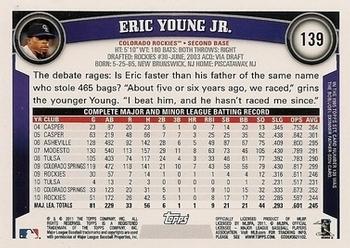 2011 Topps - Diamond Anniversary Limited Edition #139 Eric Young Jr. Back