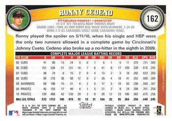 2011 Topps - Diamond Anniversary Limited Edition #162 Ronny Cedeno Back