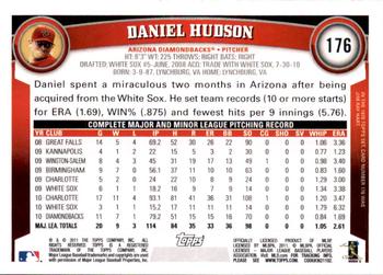 2011 Topps - Diamond Anniversary Limited Edition #176 Daniel Hudson Back