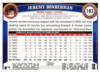 2011 Topps - Diamond Anniversary Limited Edition #182 Jeremy Bonderman Back