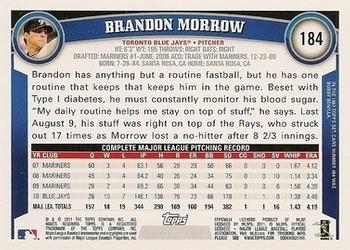 2011 Topps - Diamond Anniversary Limited Edition #184 Brandon Morrow Back