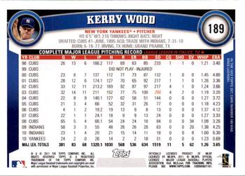 2011 Topps - Diamond Anniversary Limited Edition #189 Kerry Wood Back