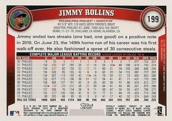 2011 Topps - Diamond Anniversary Limited Edition #199 Jimmy Rollins Back