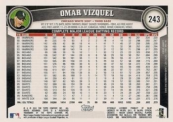 2011 Topps - Diamond Anniversary Limited Edition #243 Omar Vizquel Back