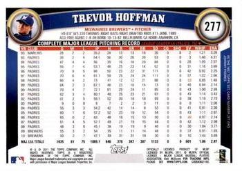 2011 Topps - Diamond Anniversary Limited Edition #277 Trevor Hoffman Back