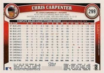 2011 Topps - Diamond Anniversary Limited Edition #299 Chris Carpenter Back