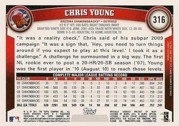 2011 Topps - Diamond Anniversary Limited Edition #316 Chris Young Back