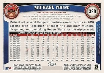 2011 Topps - Diamond Anniversary Limited Edition #320 Michael Young Back