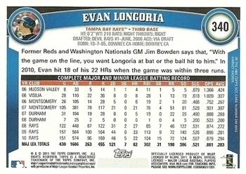 2011 Topps - Diamond Anniversary Limited Edition #340 Evan Longoria Back