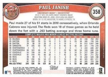 2011 Topps - Diamond Anniversary Limited Edition #358 Paul Janish Back