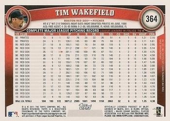 2011 Topps - Diamond Anniversary Limited Edition #364 Tim Wakefield Back