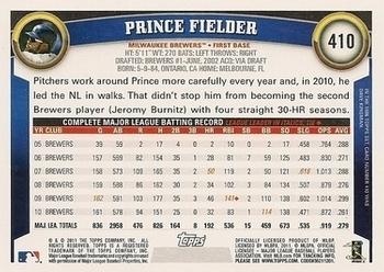 2011 Topps - Diamond Anniversary Limited Edition #410 Prince Fielder Back