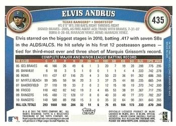2011 Topps - Diamond Anniversary Limited Edition #435 Elvis Andrus Back