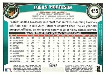 2011 Topps - Diamond Anniversary Limited Edition #455 Logan Morrison Back