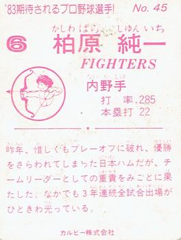 1983 Calbee #45 Junichi Kashiwabara Back