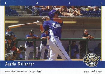 2011 Grandstand Rancho Cucamonga Quakes #NNO Austin Gallagher Front