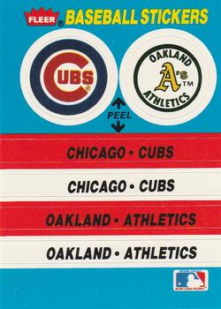 1987 Fleer - Team Stickers #NNO Chicago Cubs / Oakland Athletics Front