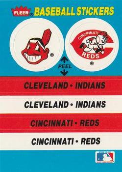 1987 Fleer - Team Stickers #NNO Cleveland Indians / Cincinnati Reds Front