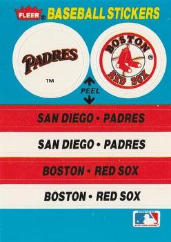 1987 Fleer - Team Stickers #NNO San Diego Padres / Boston Red Sox Front