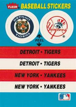 1987 Fleer - Team Stickers #NNO Detroit Tigers / New York Yankees Front