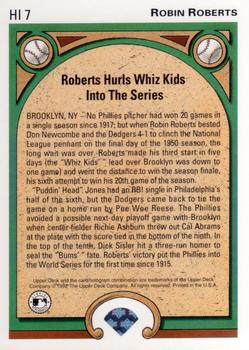 1992 Upper Deck - Heroes Highlights #HI7 Robin Roberts Back