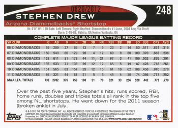 2012 Topps - Gold #248 Stephen Drew Back