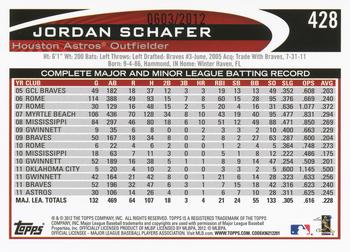 2012 Topps - Gold #428 Jordan Schafer Back
