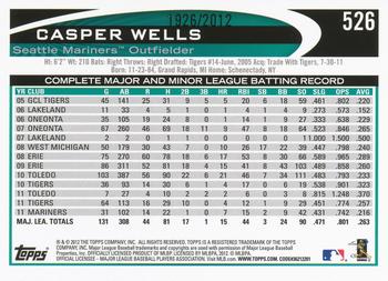 2012 Topps - Gold #526 Casper Wells Back