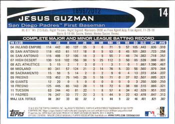 2012 Topps - Gold #14 Jesus Guzman Back