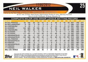 2012 Topps - Gold #25 Neil Walker Back