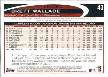 2012 Topps - Gold #43 Brett Wallace Back