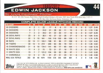 2012 Topps - Gold #44 Edwin Jackson Back