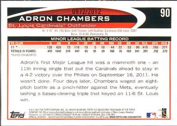 2012 Topps - Gold #90 Adron Chambers Back