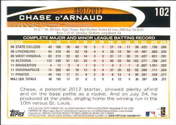 2012 Topps - Gold #102 Chase d'Arnaud Back