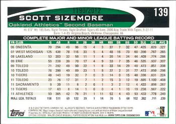 2012 Topps - Gold #139 Scott Sizemore Back