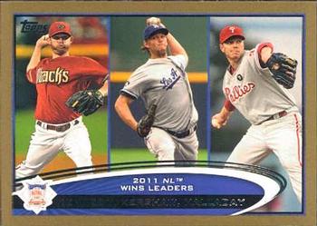 2012 Topps - Gold #156 Ian Kennedy / Clayton Kershaw / Roy Halladay Front