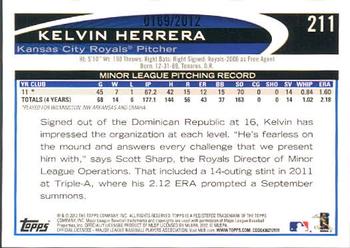 2012 Topps - Gold #211 Kelvin Herrera Back