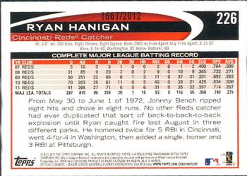 2012 Topps - Gold #226 Ryan Hanigan Back