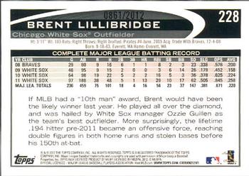 2012 Topps - Gold #228 Brent Lillibridge Back